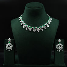 Round Neck Zircon/AD Necklace Set 12770-68