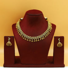 Antique Gold Plated Round Neck Necklace Set 9949-28