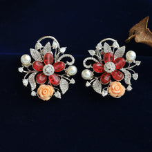 Ruby Zircon/AD Earring 17759-4941