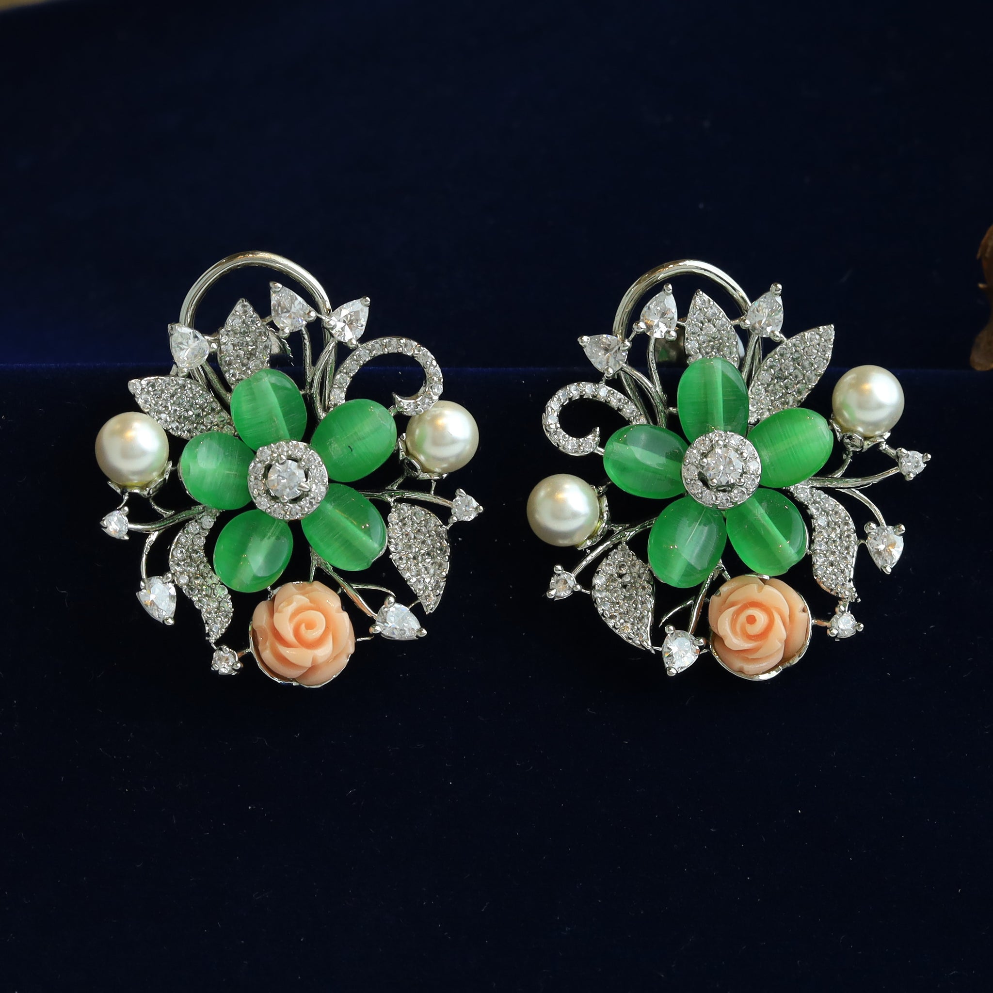 Green Zircon/AD Earring 17762-4944