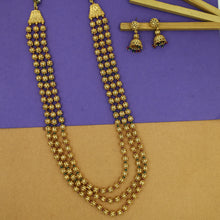 Ruby Green Pearl Necklace Set