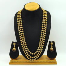 Ruby Green Pearl Necklace Set