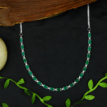 Round Neck Zircon/AD Necklace Set 12541-28