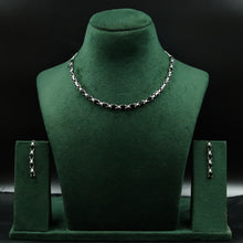 Round Neck Zircon/AD Necklace Set 12541-28