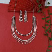 Round Neck Zircon/AD Necklace Set 19733-31