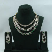 Round Neck Zircon/AD Necklace Set 15338-69