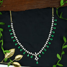 Green Zircon/AD Necklace Set 14450-1540