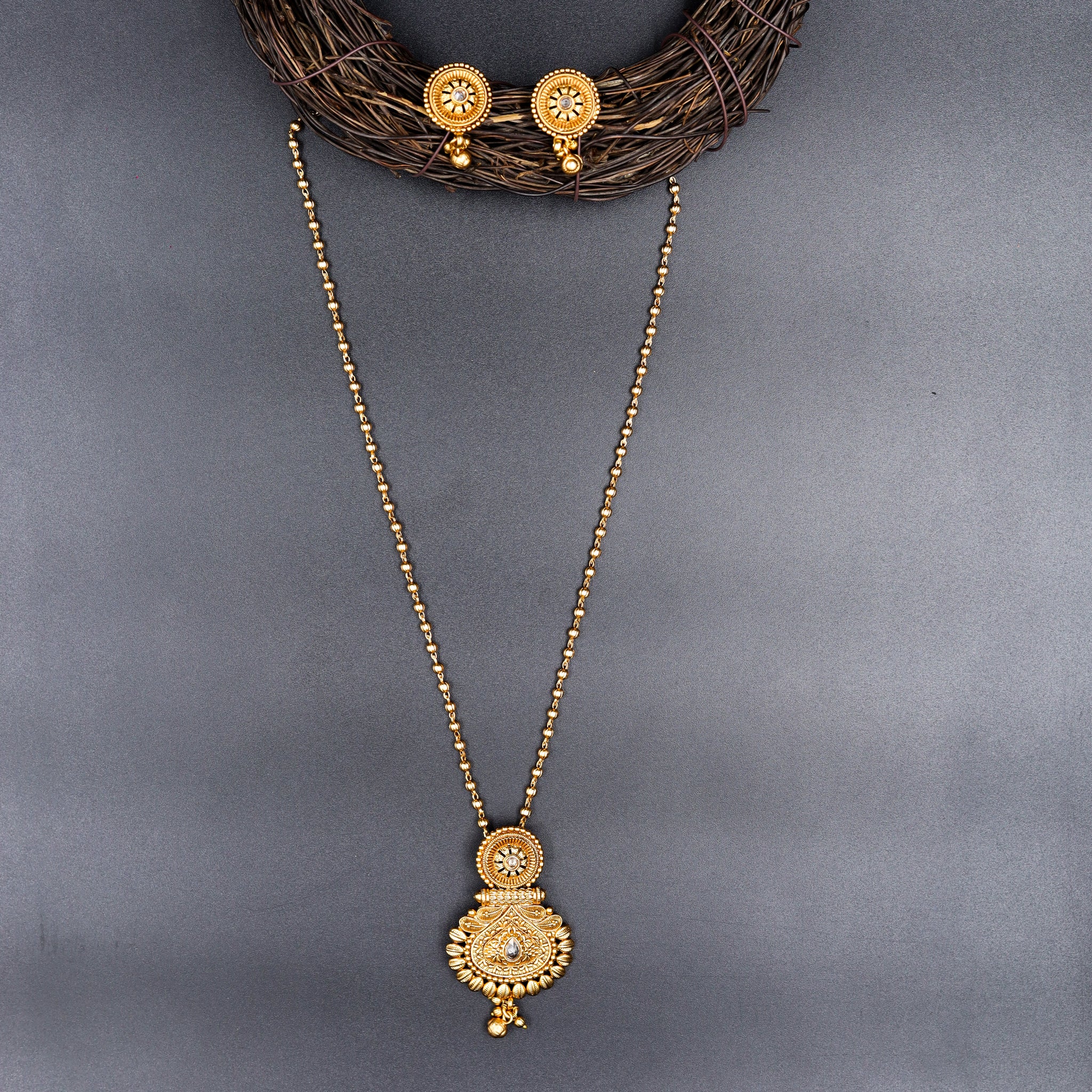 Antique Gold Plated Light Pendant Set 10067-28