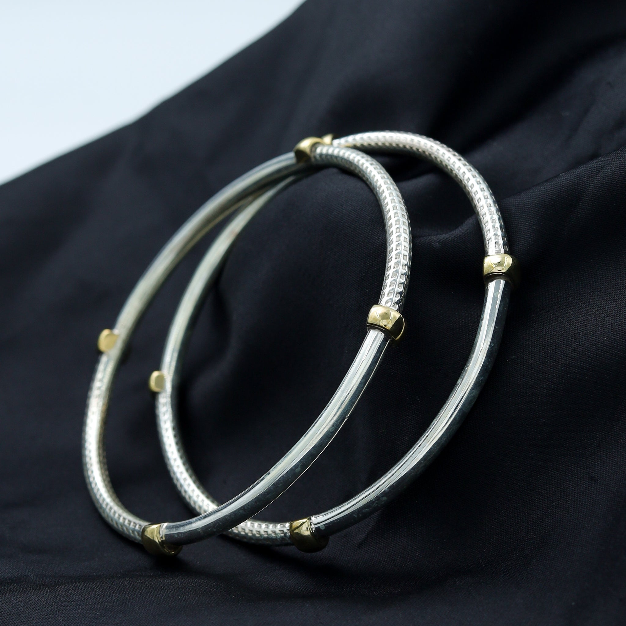 Two Tone Silver Bangles 7874-20