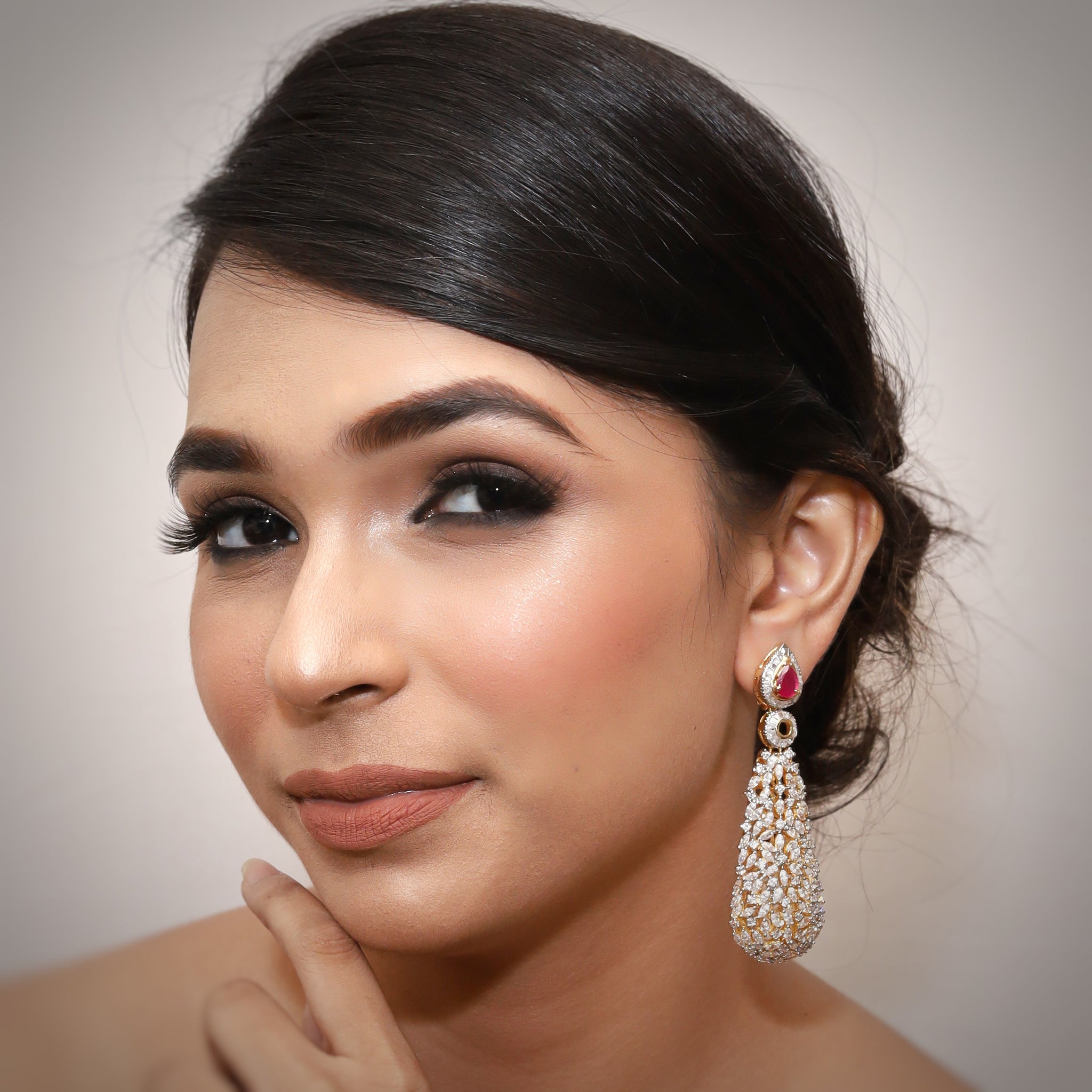 Danglers Zircon/AD Earring 8840-100 - Dazzles Jewellery