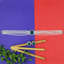Pearl Choker Zircon/AD Necklace Set 13119-33