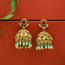 Antique Gold Finish Jhumki 22421-21