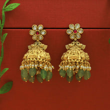 Antique Gold Finish Temple Jhumki 22418-21