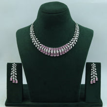 Round Neck Zircon/AD Necklace Set 15849-28
