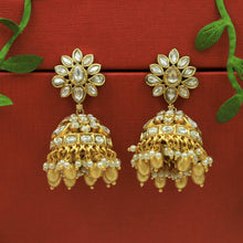 Antique Gold Finish Jhumki 22416-21