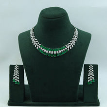 Round Neck Zircon/AD Necklace Set 15849-28