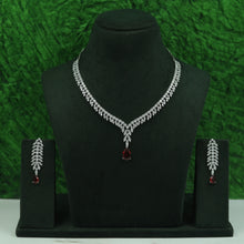 Round Neck Zircon/AD Necklace Set 16912-08