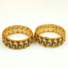 Antique Gold Finish Bangles/Kada 7120-1