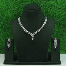 Round Neck Zircon/AD Necklace Set 16912-08