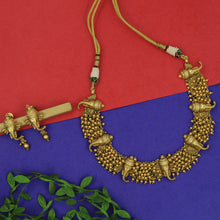 Lord Ganesh Antique Gold Temple Necklace Set