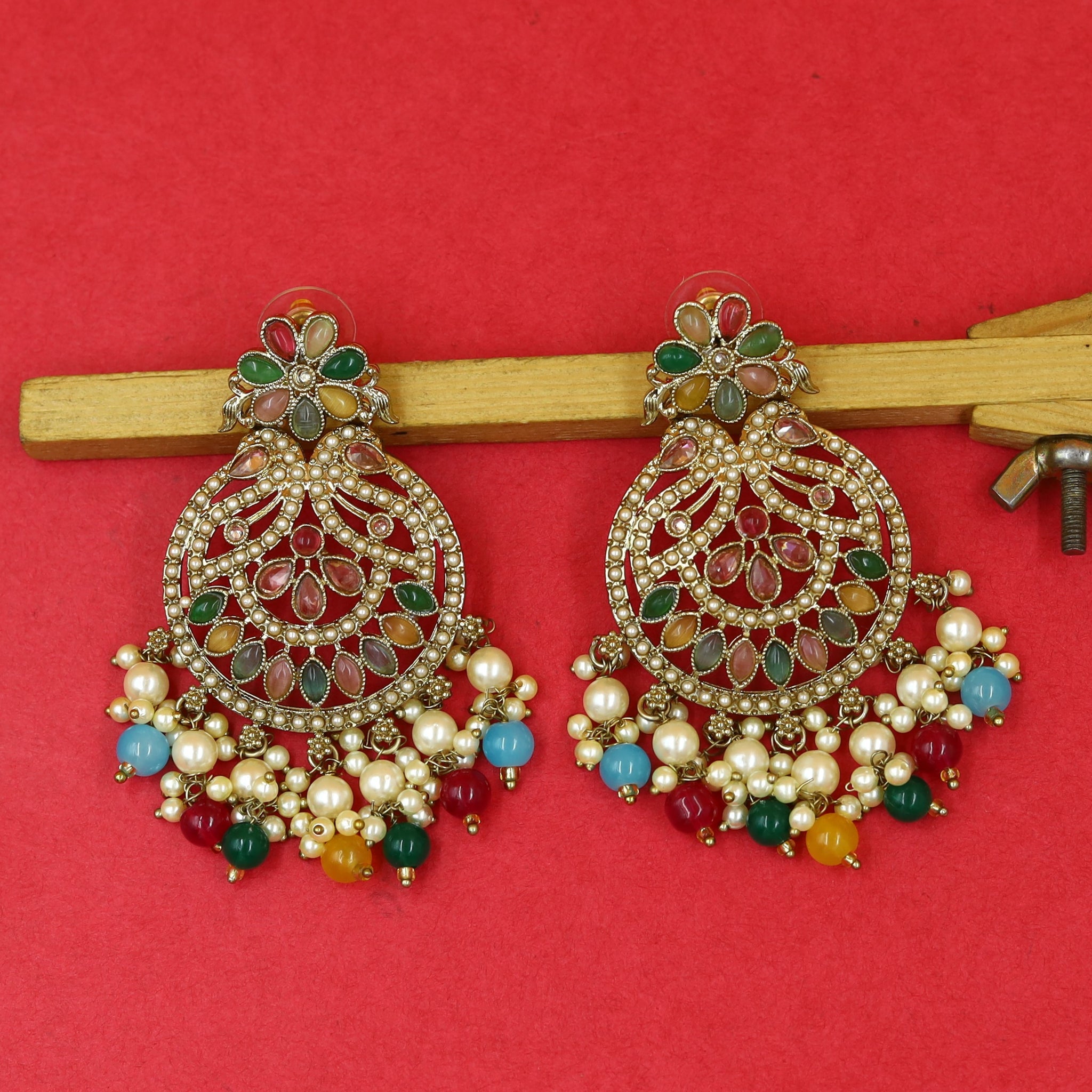 Mehandi Finish Danglers 18418-28