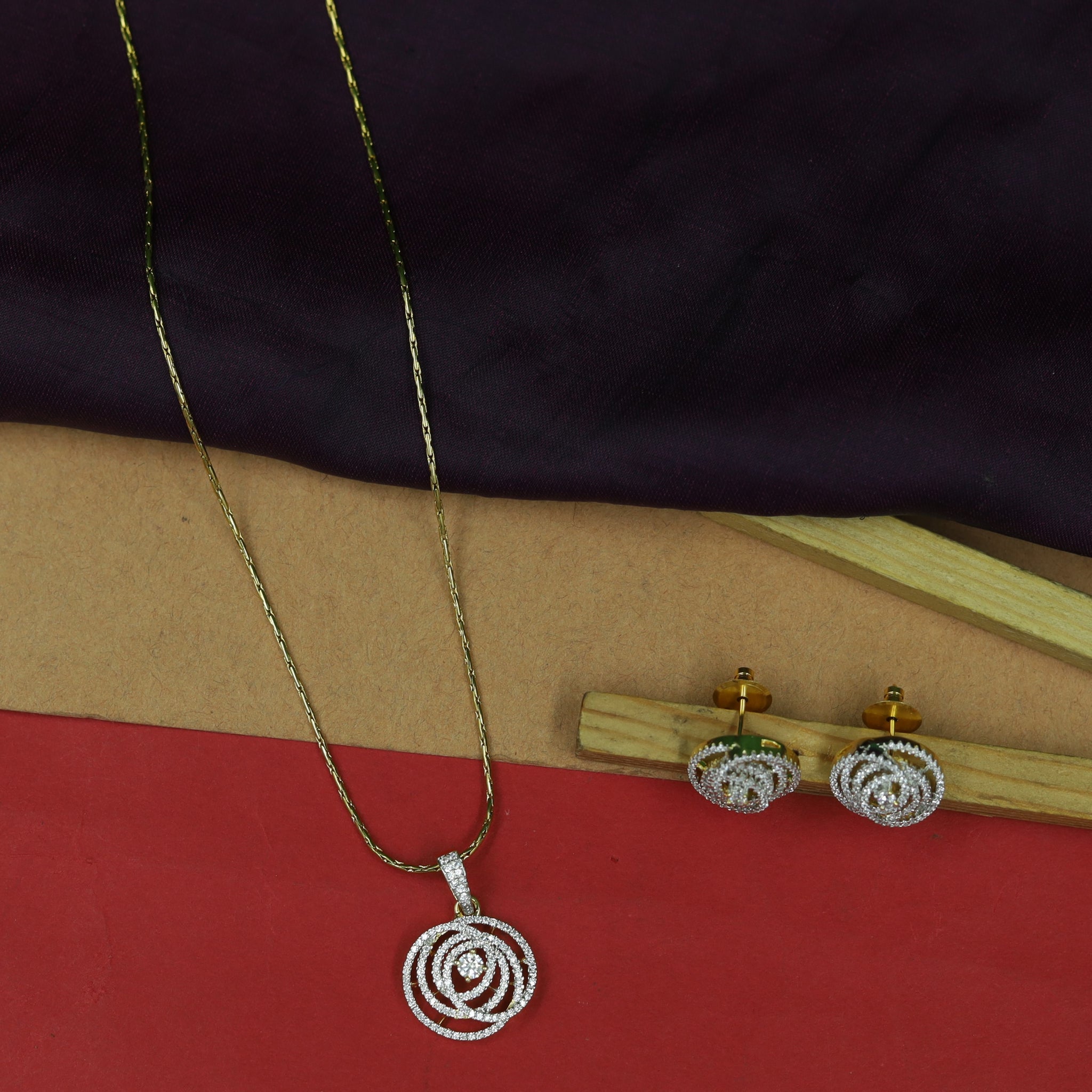 Designer Zircon/AD Pendant Set 16875-08