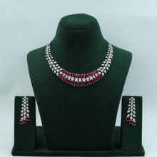 Round Neck Zircon/AD Necklace Set 15849-28
