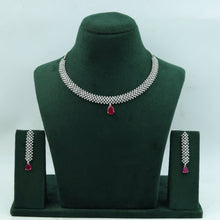 Round Neck Zircon/AD Necklace Set 15355-69