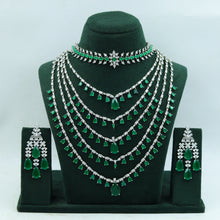 Layered Zircon/AD Bridal Necklace Set 15843-28