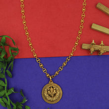 Antique Gold Plated Light Temple Pendant Set 10064-28