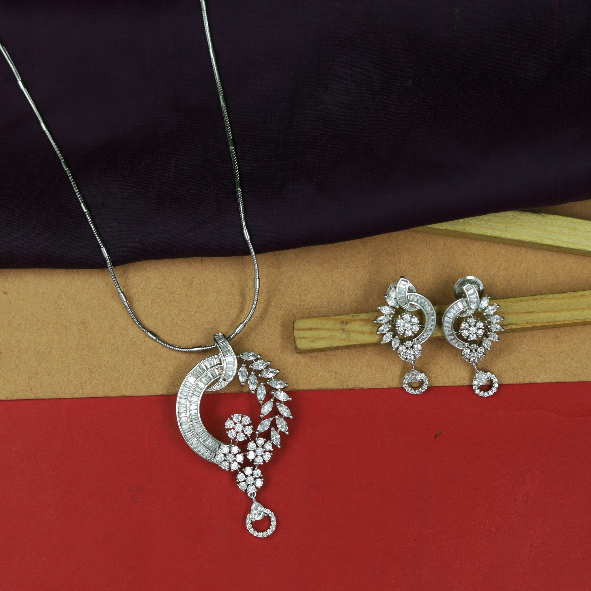 Designer Zircon/AD Pendant Set 16878-08