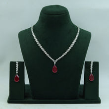 Round Neck Zircon/AD Necklace Set 15842-28