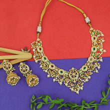Round Neck Jadau Necklace Set 15979-65
