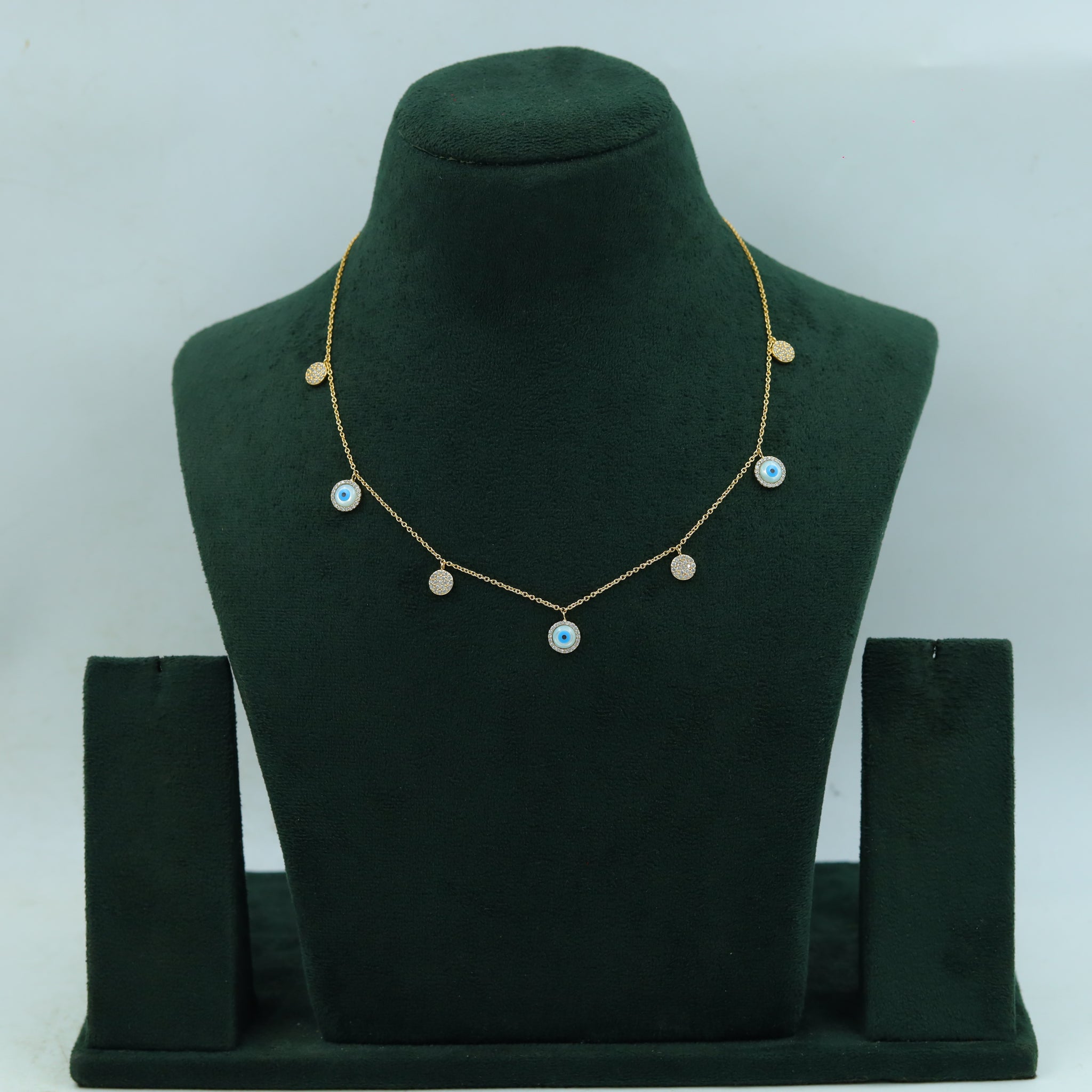 Round Neck Zircon/AD Necklace 15168-05