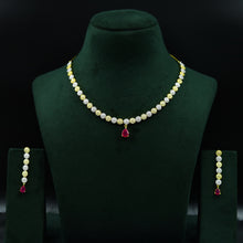 Ruby Zircon/AD Necklace Set 7605-1178