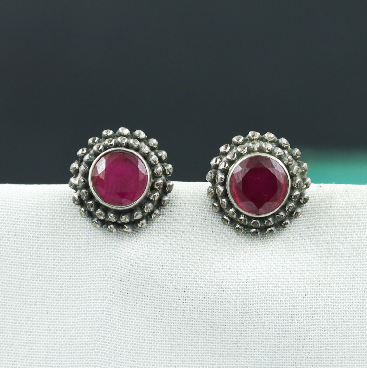 Ruby Pure Silver Tops/Studs 5982