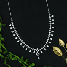Silver Zircon/AD Necklace Set
