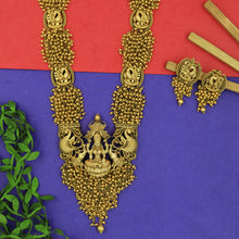 Antique Gold Plated Long Neck Temple Necklace Set 10060-28