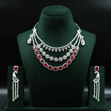 Round Neck Zircon/AD Necklace Set 12547-28