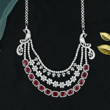 Round Neck Zircon/AD Necklace Set 12547-28