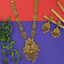 Traditional Antique Gold Finish Necklace Set 12946-9587