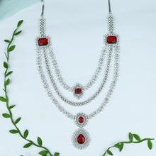 Round Neck Zircon/AD Necklace Set 12546-28