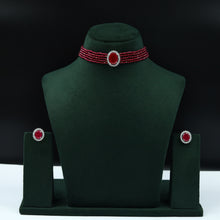 Pearl Choker Zircon/AD Necklace Set 13115-33