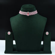 Pearl Choker Zircon/AD Necklace Set 13115-33