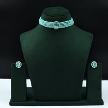 Pearl Choker Zircon/AD Necklace Set 13115-33