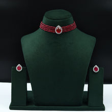 Pearl Choker Zircon/AD Necklace Set 13114-33