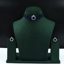 Pearl Choker Zircon/AD Necklace Set 13114-33