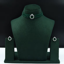 Pearl Choker Zircon/AD Necklace Set 13114-33