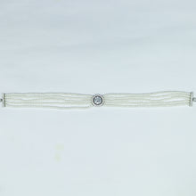 Pearl Choker Zircon/AD Necklace Set 13117-33