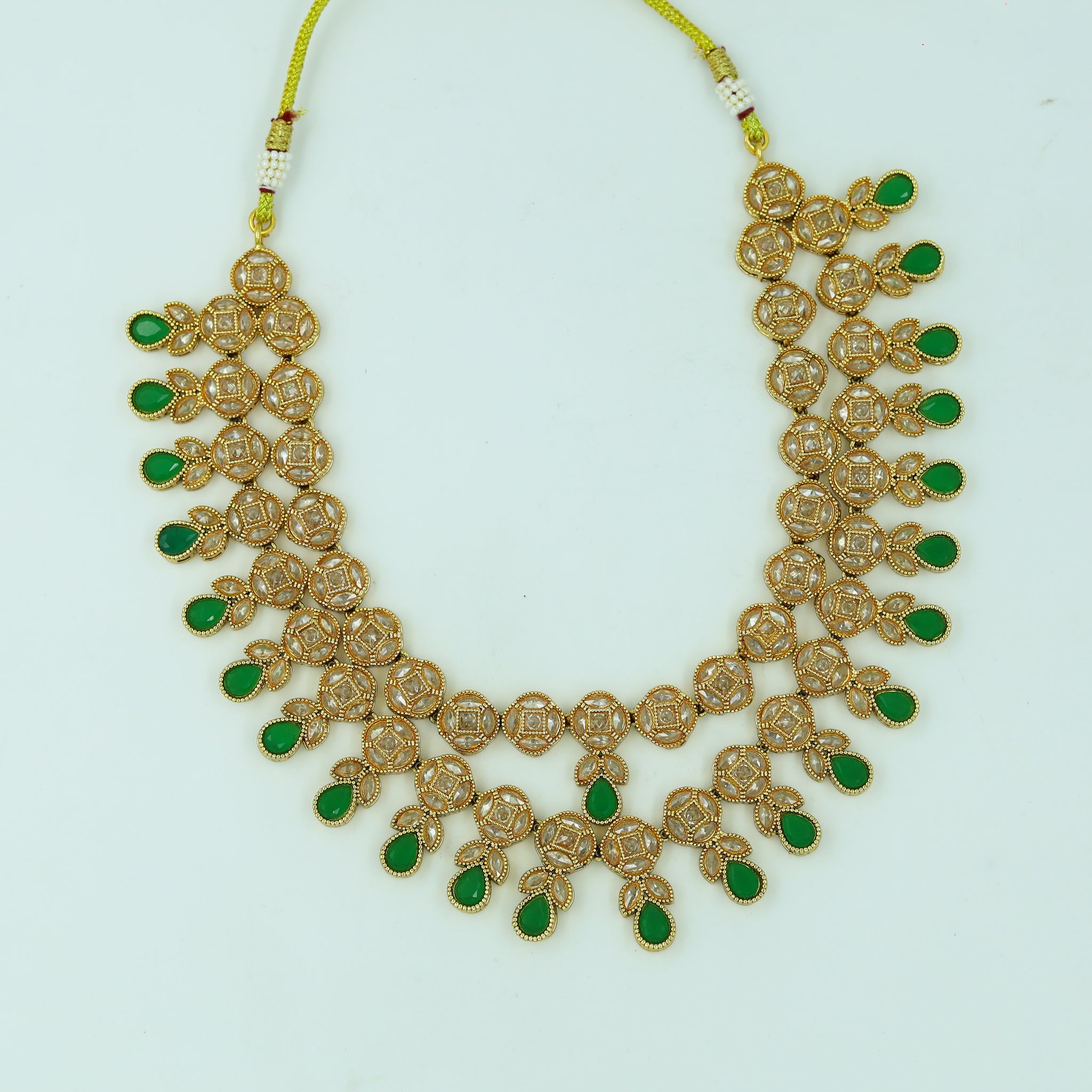 Round Neck Layered Gold Look Necklace Set 13556-28